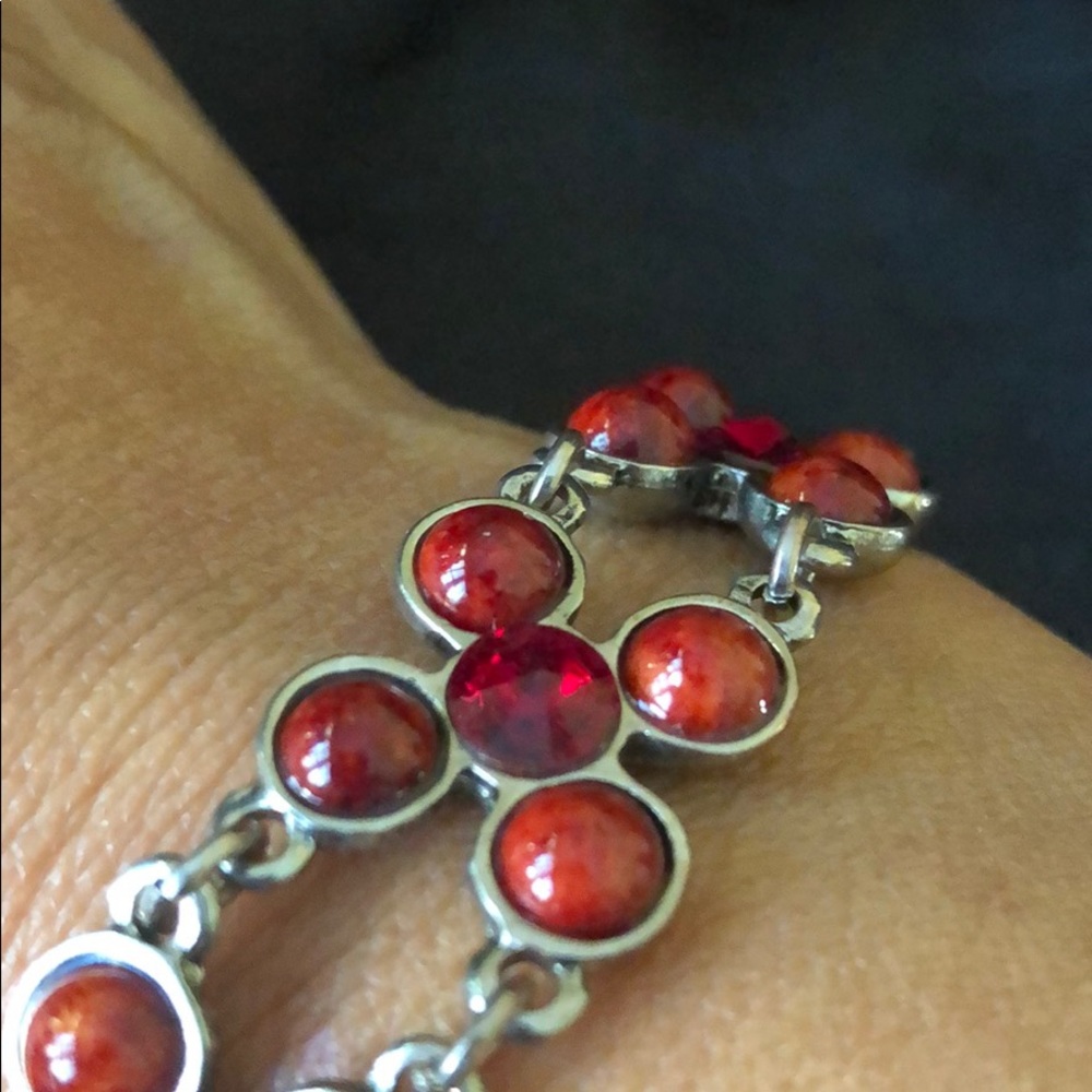Red Jasper stone necklace and bracelet set